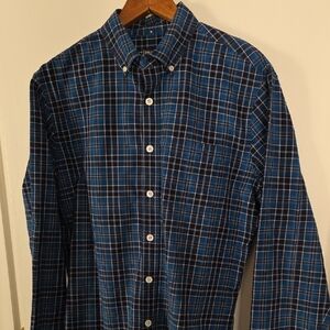 Todd Snyder Medium Blue Teal Check Casual Shirt Awesome Condition